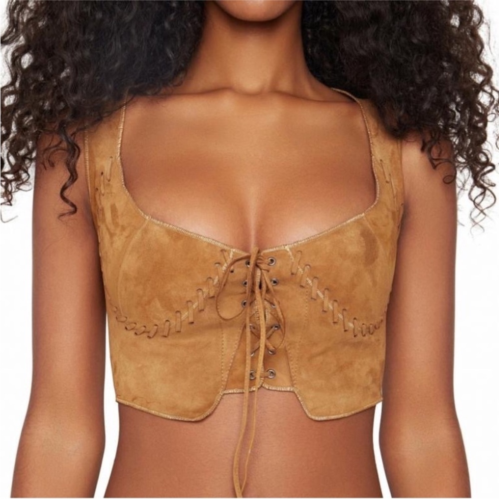 Danielle Guilin Suede Tie Top